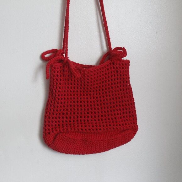 Red Crochet Crossbody Bag - Picture 2 of 7